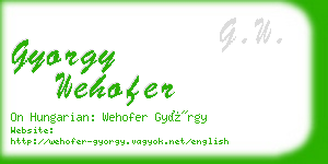 gyorgy wehofer business card